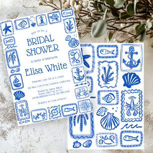 LoveNotes from the Sea Modern CUSTOM Bridal Shower Invitation