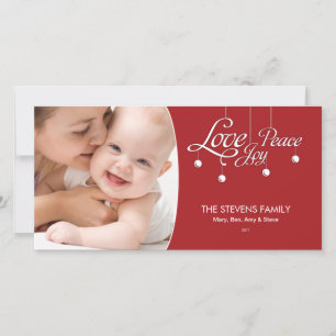 LovePeaceJoy Hanging Ornament Premium Photo Card