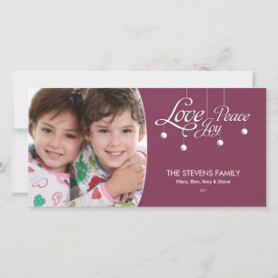 LovePeaceJoy Hanging Ornament Premium Photo Card