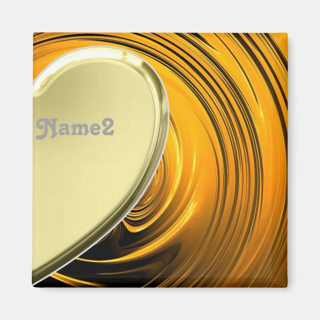 Lover2 half golden heart magnet (Front)