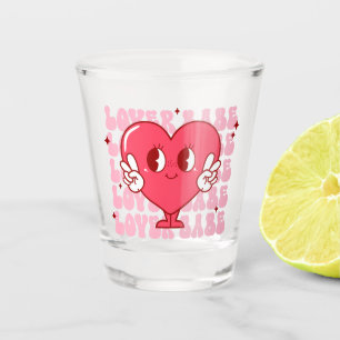 Lover Babe Cute Smiling Heart & Repeating Text Shot Glass