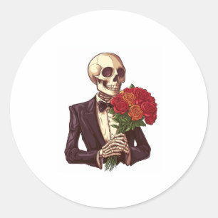 Lover Bones – Funny Romantic Skeleton Classic Round Sticker