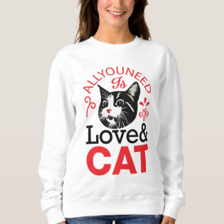 Lover & Cat Women's Sweatshirt – Cozy, Stylish,
