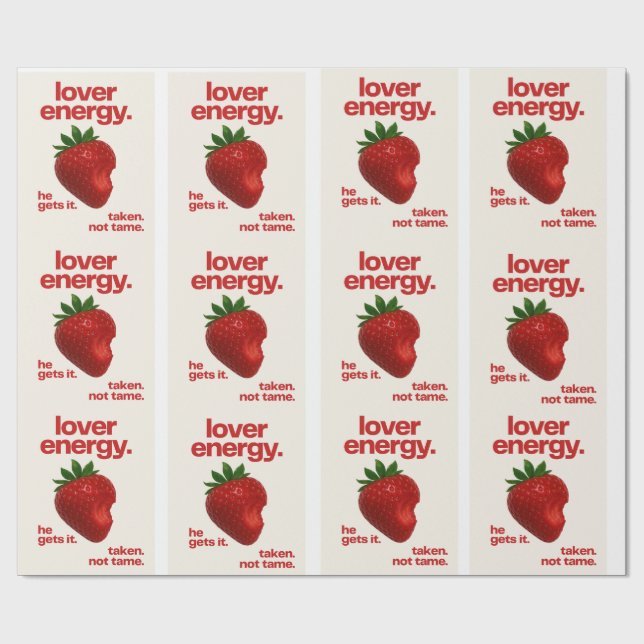 Lover Energy Wrapping Paper | Strawberry Gift Wrap (Flat)