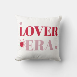 Lover Era Valentine's Day   Pink & Red Hearts  Throw Pillow