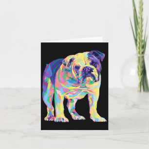 Lover Gifts Bulldog Colourful English Bulldog Mens Card