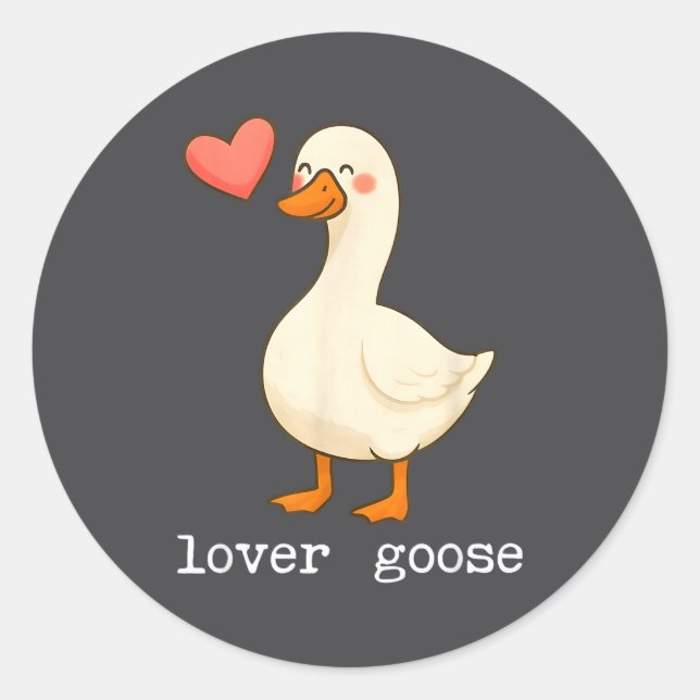 Lover Goose And Fighter Goose, Funny Couple Goose  Classic Round Sticker (Front)