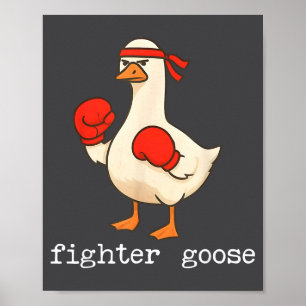 Lover Goose And Fighter Goose, Funny Couple Goose  Poster