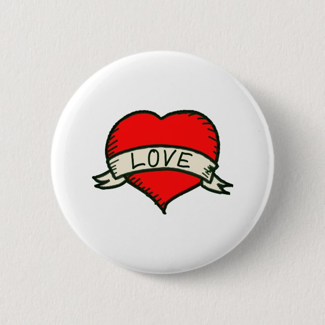 Lover Heart Shape Drawing 2 Inch Round Button (Front)