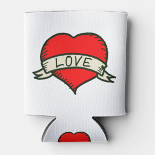 Lover Heart Shape Drawing Can Cooler