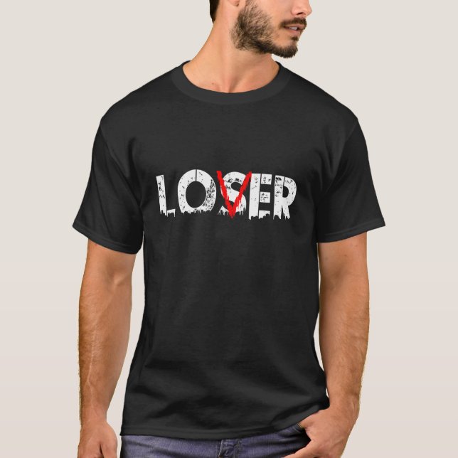 Lover Loser Horror style Halloween Costume Men Wom T-Shirt (Front)