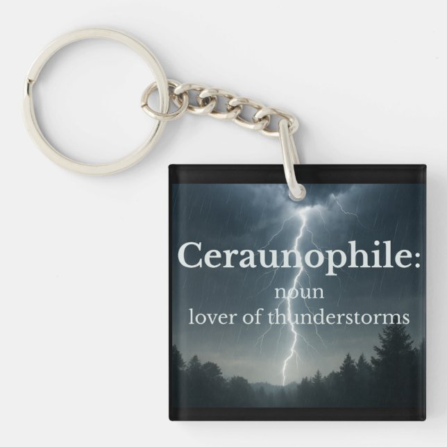 Lover of Thunder Storms Keychain (Front)