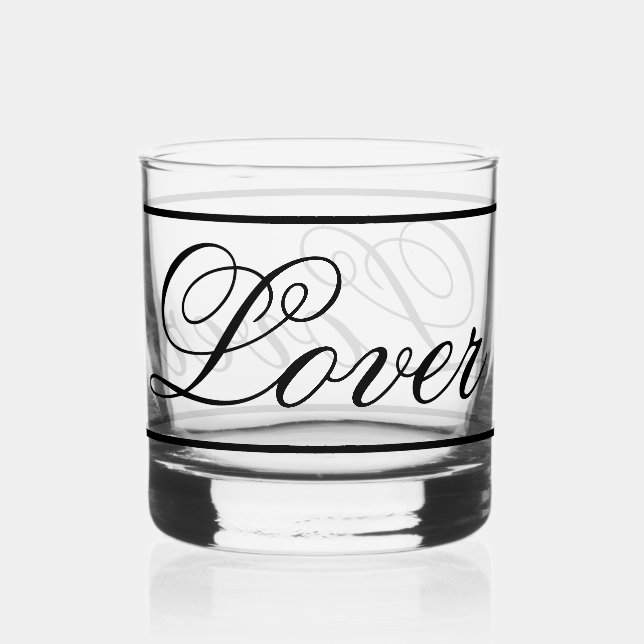 'Lover' Rocks Glass (Front)