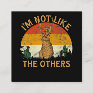 Lover Style Sunset Cactus Jackalope   Rabbit Lover Square Business Card