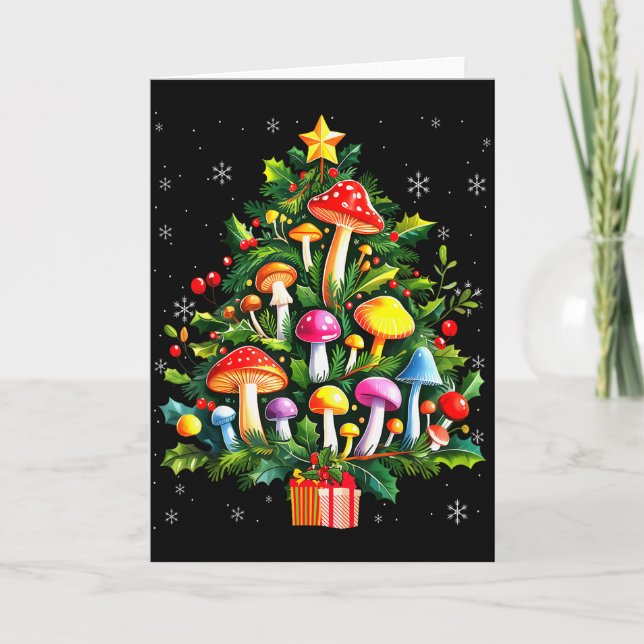 Lover Xmas Mushroom Christmas Tree  Card (Front)