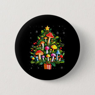 Lover Xmas Mushroom Christmas Tree T Shirt  2 Inch Round Button