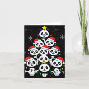 Lover Xmas Panda Christmas Tree T Shirt Card