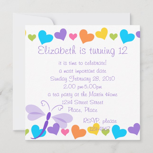 Loverly Dragon Fly Invitation (Front)