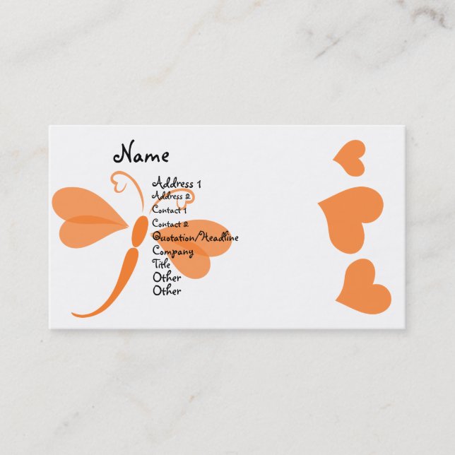 Loverly Dragonfly Business Card (Front)