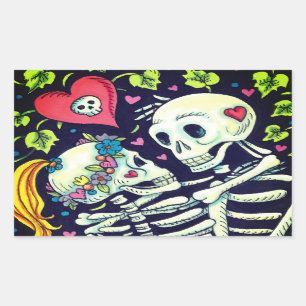 LOVERS AMONG THE IVY, SWEETHEART SKELETONS EMBRACE STICKER