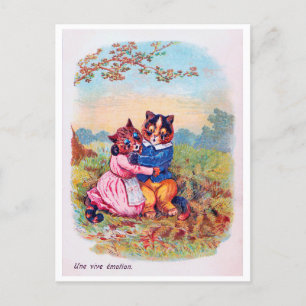 Lovers Cat (Strong Emotion), Louis Wain Postcard
