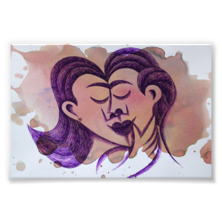 Lovers couple photo print