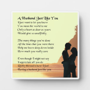 Lovers Design  Husband Poem Plaque