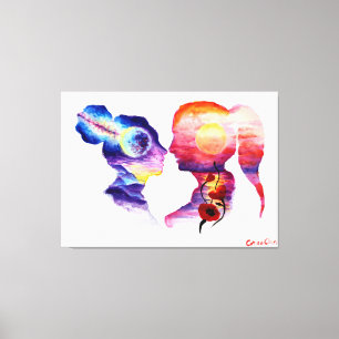 Lovers dreaming canvas print