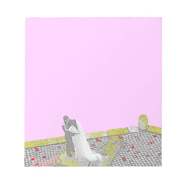 lovers embrace pink notepad (Front)