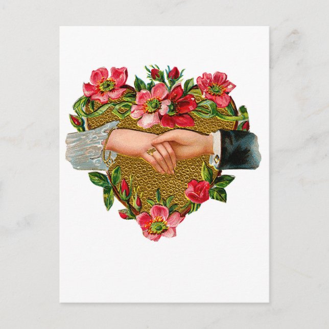 Lovers Hands Holiday Postcard (Front)