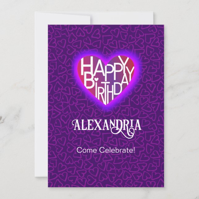 Lover's Heart® Customize Birthday Card/Invite Invitation (Front)