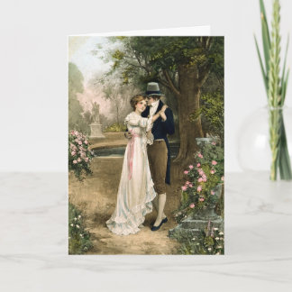 Lovers in a Rose Garden Card
