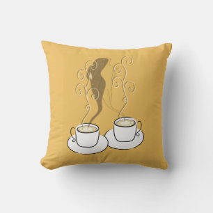 Lovers In Coffee Steam Pillow