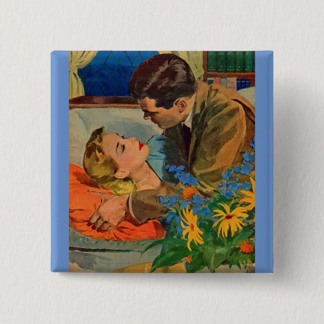 Lovers in Love 2 Inch Square Button (Front)