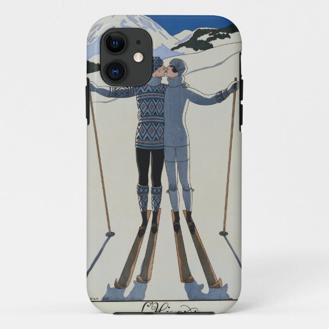 <Lovers in the Snow> by Georges Barbier Case-Mate iPhone Case (Back)