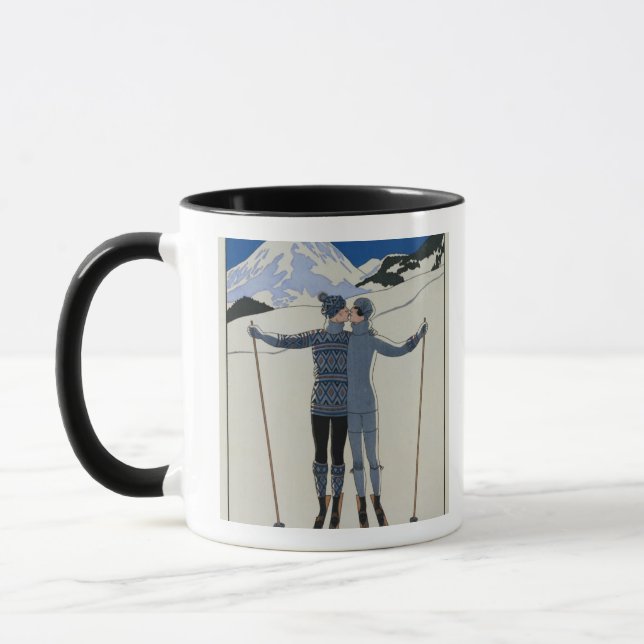 <Lovers in the Snow> by Georges Barbier Mug (Left)