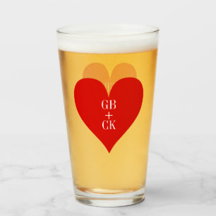 Lover's Initials Pint Beer Glasses