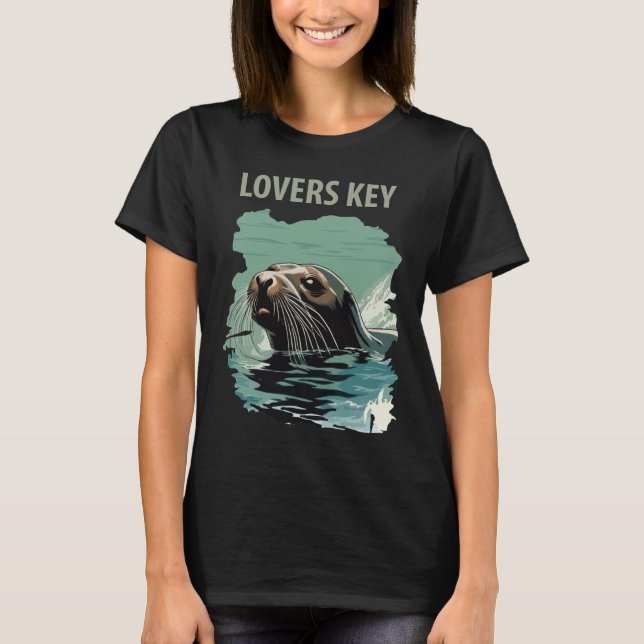 Lovers Key Seal Blue Vintage Travel T-Shirt (Front)