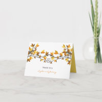 Lovers Knot Fall Autumn Trees Wedding Thank You