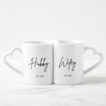 Lovers' mug, Hubby & Wifey Mug Set