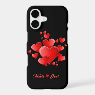 Lover's Names and Red Hearts on Black