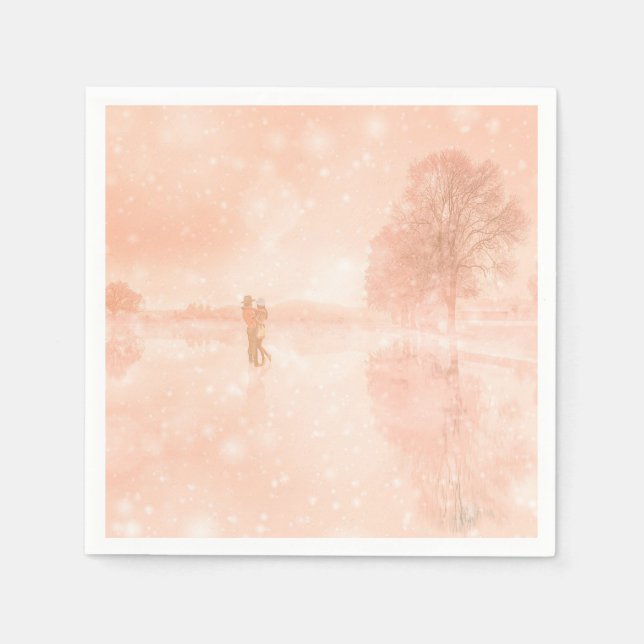 Lovers on a frozen pond        napkin (Front)
