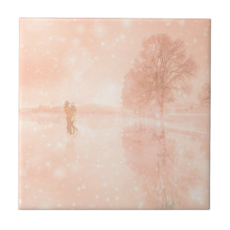 Lovers on a frozen pond          tile