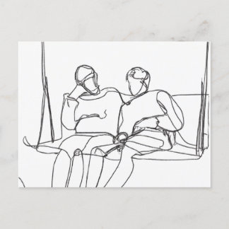 Lovers on a Swing Postcard