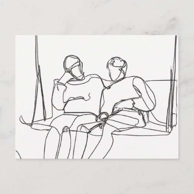 Lovers on a Swing Postcard (Front)
