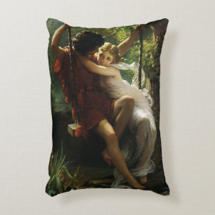 Lovers on a Swing. Spring by Pierre Auguste Cot Accent Pillow
