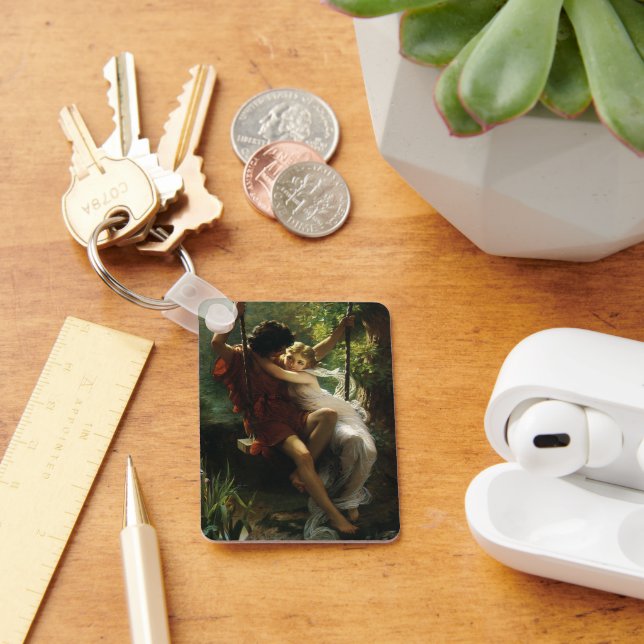 Lovers on a Swing. Spring by Pierre Auguste Cot Keychain (Desk)
