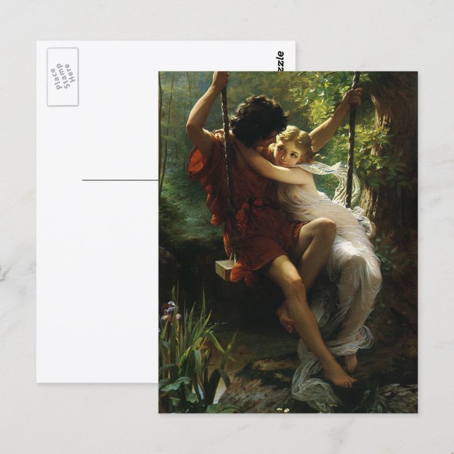 Lovers on a Swing. Spring by Pierre Auguste Cot Postcard (Front/Back)