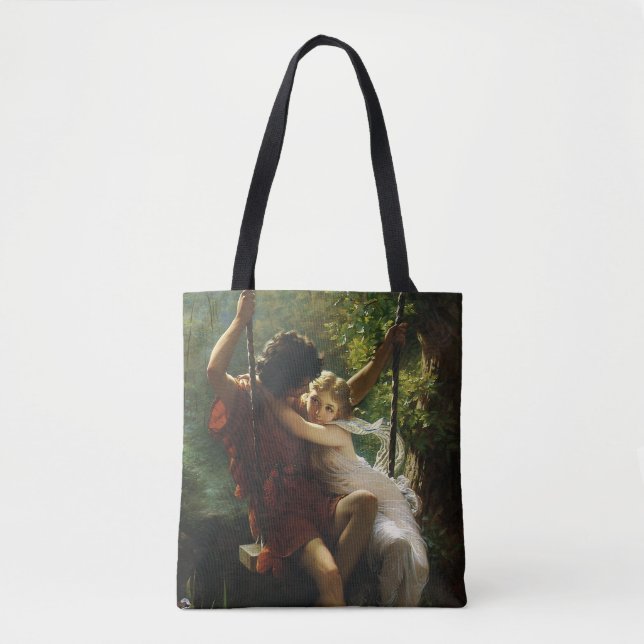Lovers on a Swing. Spring by Pierre Auguste Cot Tote Bag (Front)
