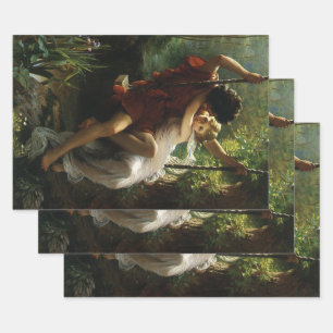 Lovers on a Swing. Spring by Pierre Auguste Cot Wrapping Paper Sheet